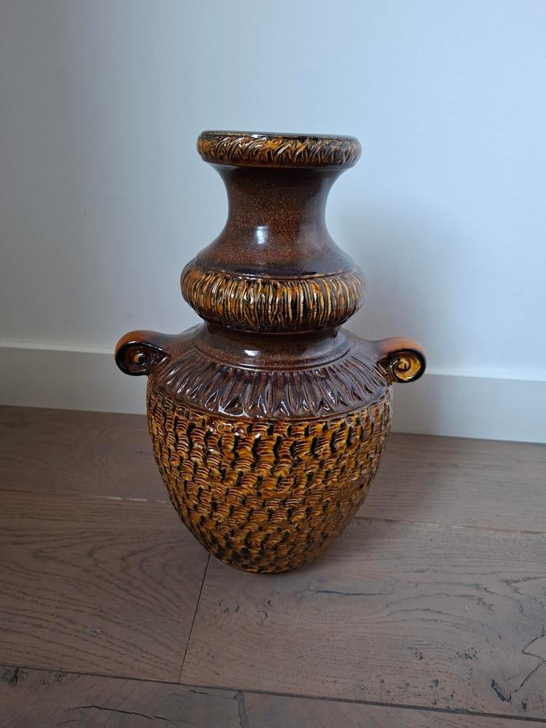 Vaas vintage Carstens W. Germany model 7424 bruin oker, Antiek en Kunst, Ophalen