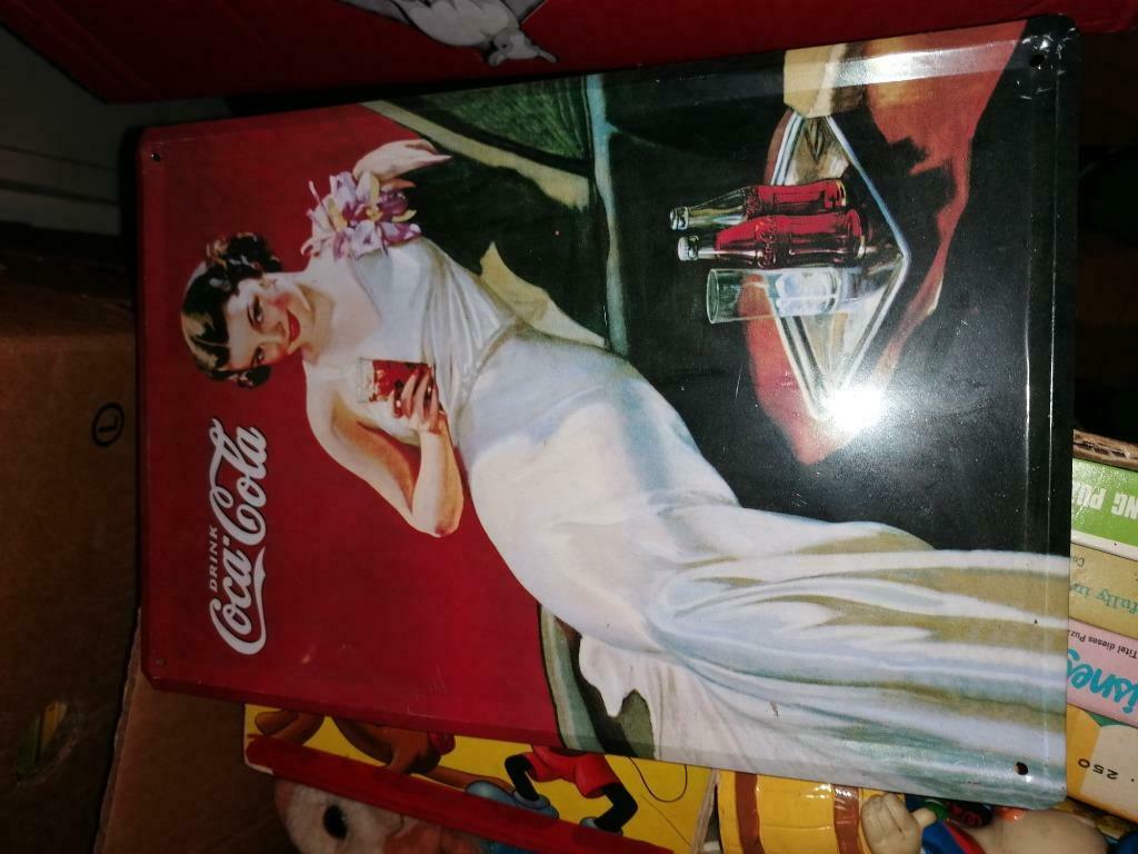 Coca cola metalen plaat, Verzamelen, Verzenden, Gebruikt