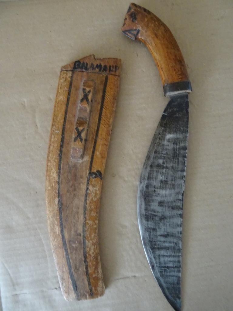 Machete inheems kapmes wedung Indonesië Java Volkskunst 44cm, Ophalen of Verzenden
