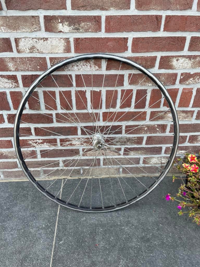 Fietswiel vooraan 28” Campagnolo clincher, Fietsen en Brommers, Fietsonderdelen, Ophalen, Gebruikt, Wiel, Campagnolo