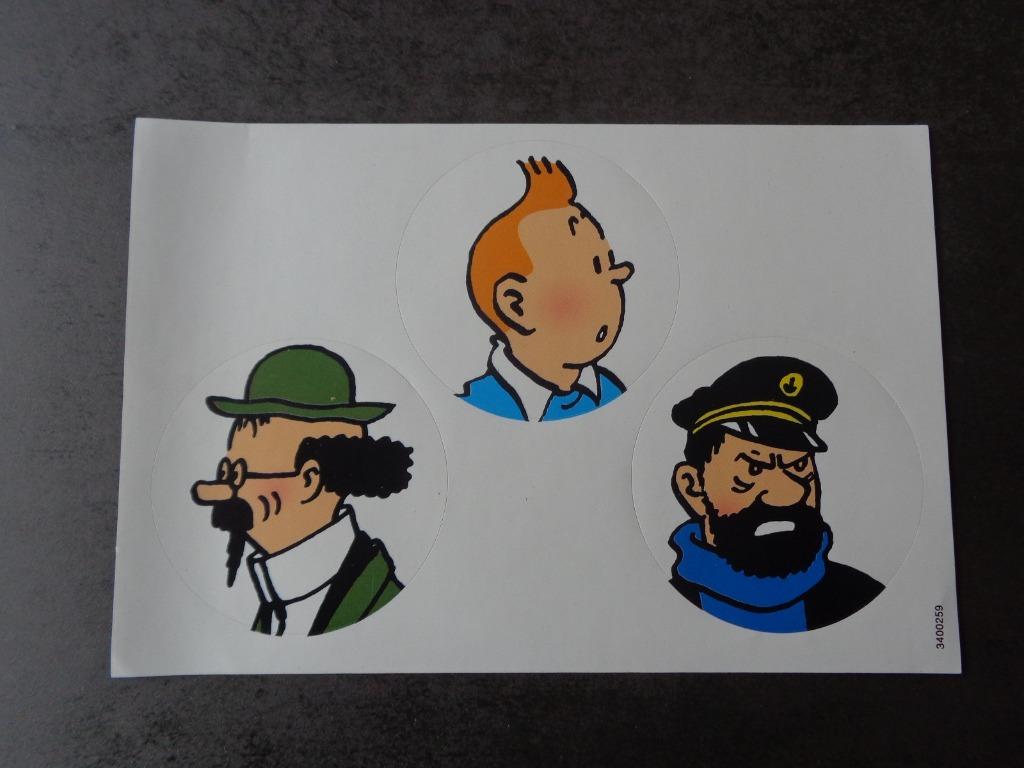 Tintin : 3 autocollants, 3 timbres et une bague de cigare, Livres, Enlèvement