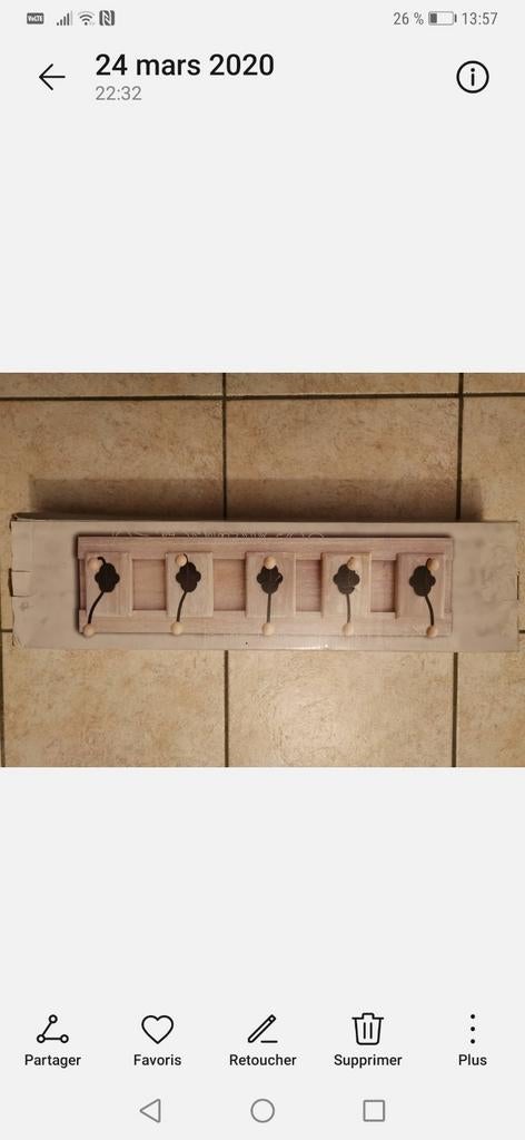 Porte-manteaux mural, 60 cm sur 15, excellent état, Enlèvement ou Envoi, Comme neuf