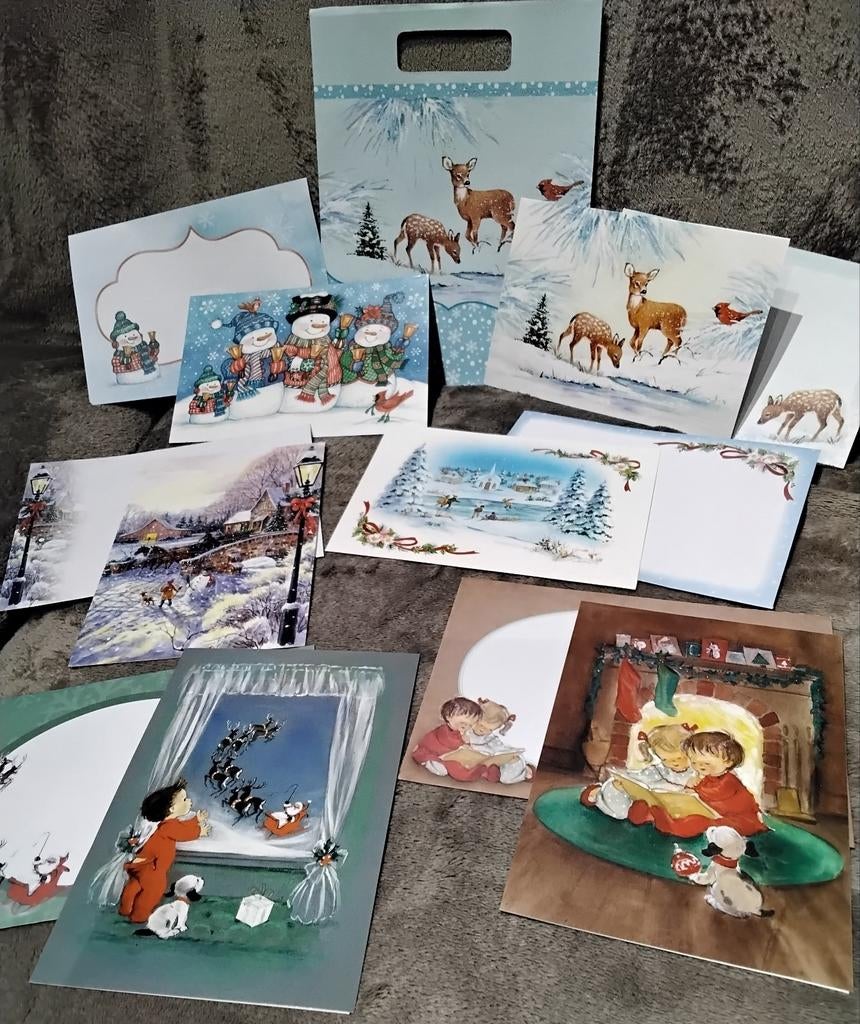 Cadeauzakje + 6 dubbele kaarten 12cm x 17 + versierde envelo, Ophalen of Verzenden, Nieuw