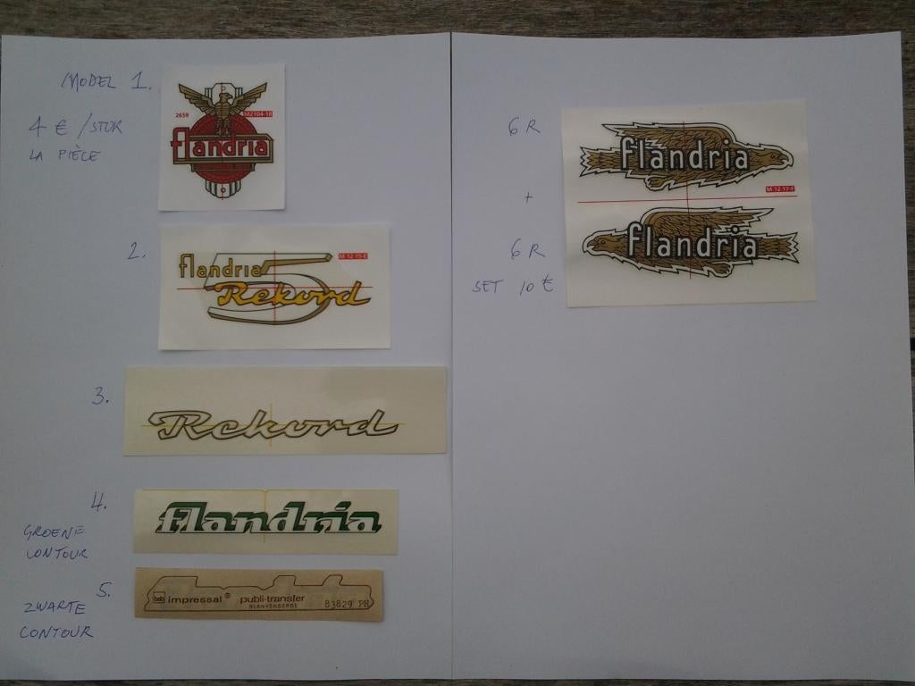 Flandria stickers / decalcomanies, Ophalen of Verzenden, Nieuw, Tank, Overige merken