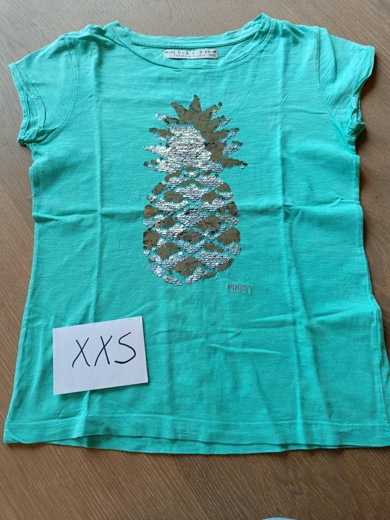 L&L groene t-shirt ananas mt XXS, Lola & Liza, Ophalen of Verzenden, Korte mouw, Maat 34 (XS) of kleiner