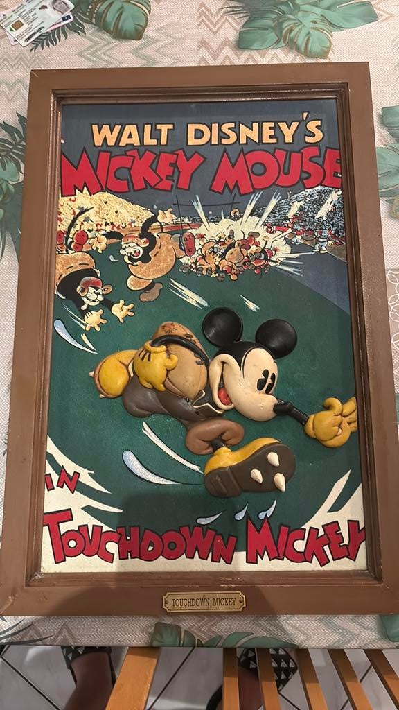 Houten kader - touchdown Mickey, Ophalen, Mickey Mouse, Zo goed als nieuw