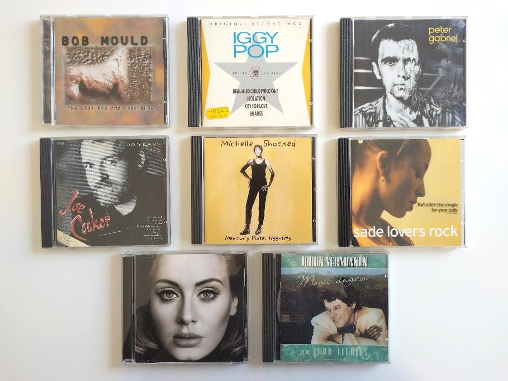 8x CD: Adele - Sade - J. Cocker - P. Gabriel - Iggy Pop e.a., Ophalen, Gebruikt