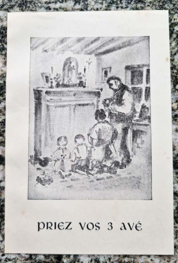 bidprentje Priez vos 3 avé - 1952 - lees info aub - gratis, Ophalen, Bidprentje