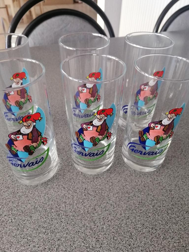 6 verres à boire Gervais, Enlèvement ou Envoi, Comme neuf