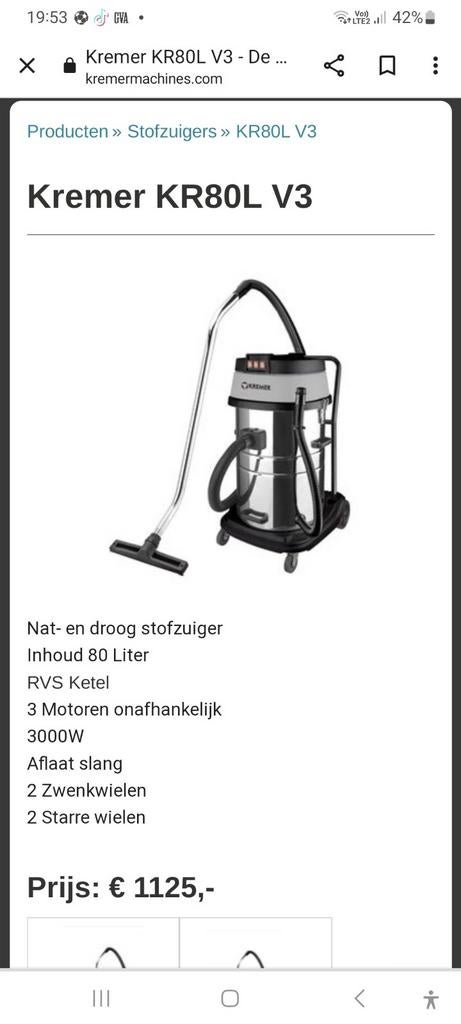 Professionele water en stofzuiger 3 motoren 1500w tot 3000w, Ophalen of Verzenden, Nieuw
