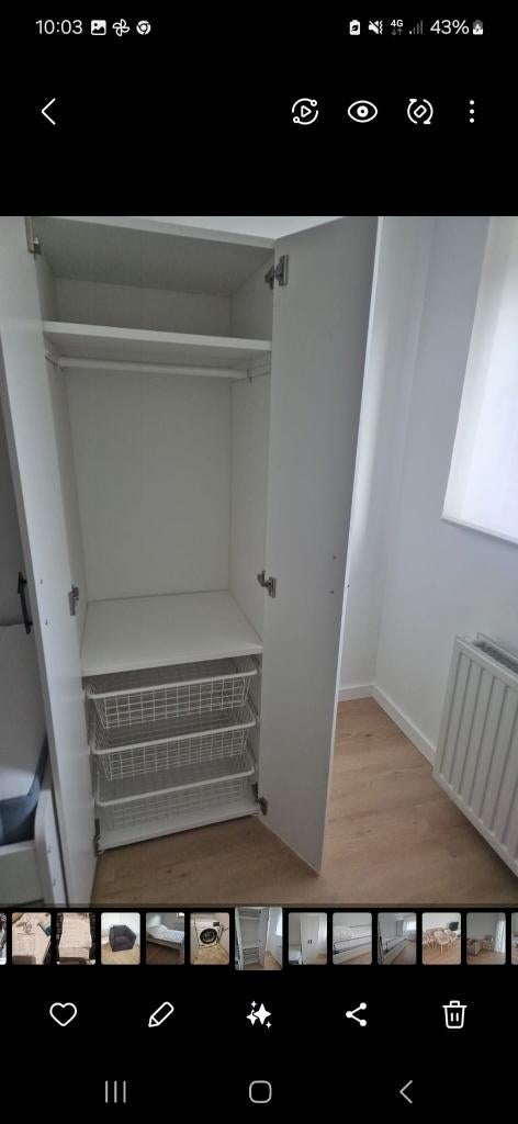 ikea bed met extra lade en kleerkast, 90 cm, Enlèvement, 200 cm, Une personne