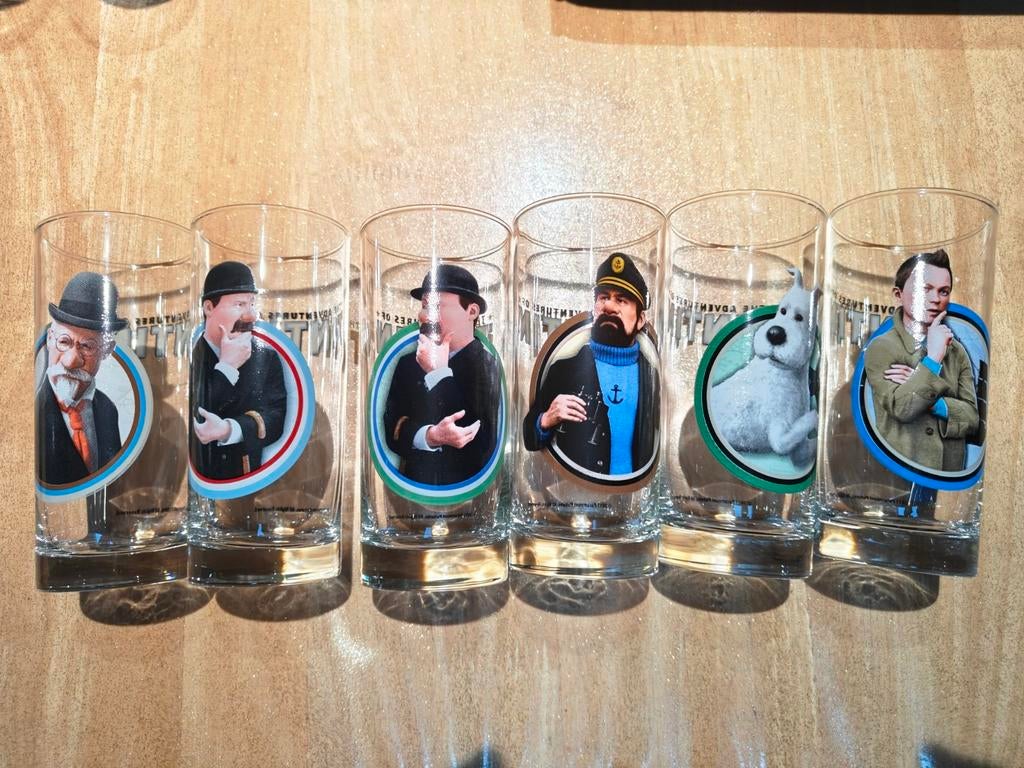 6 verres Tintin, Verzamelen, Ophalen, Nieuw