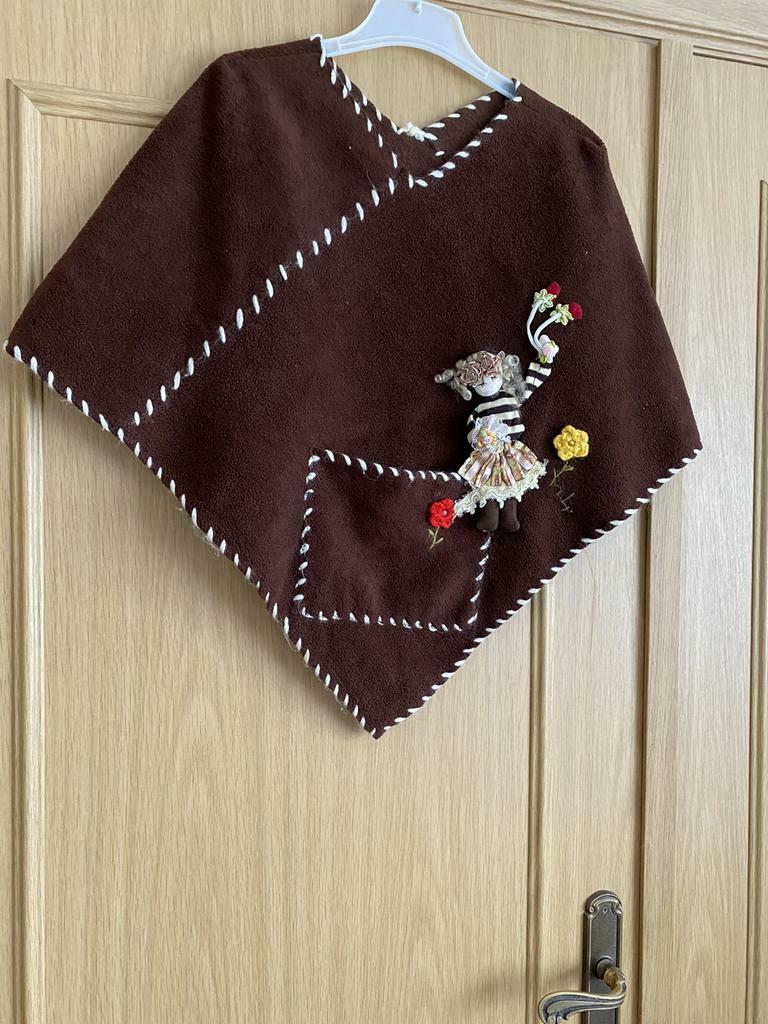 Poncho/cape pour enfant marron à partir de 18 mois, Enlèvement ou Envoi, Comme neuf, Fille, Manteau