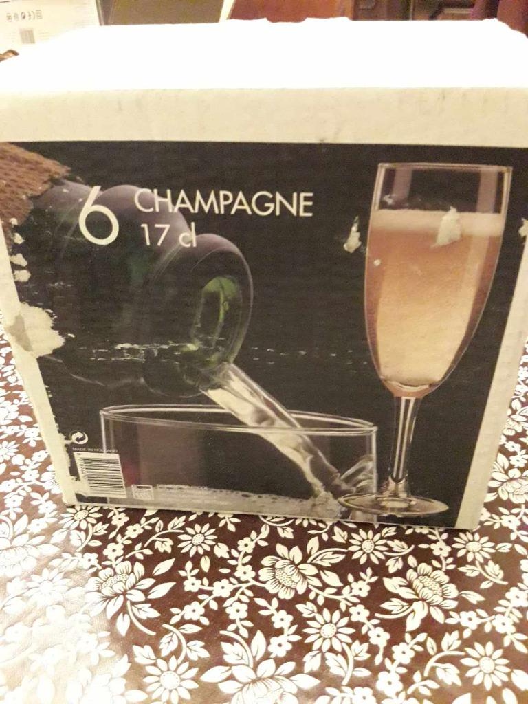 6 Champagne glazen, Enlèvement, Neuf, Autres types
