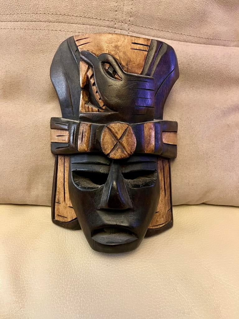 Masque Maya (Mexique, Yucatan) - sculpture en bois, Ophalen of Verzenden