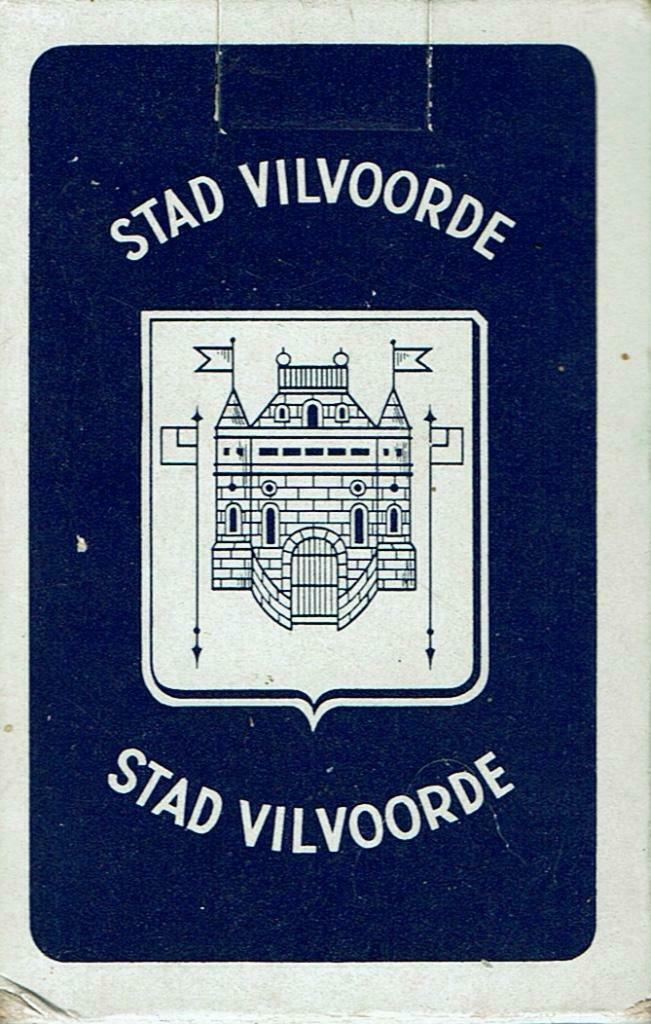 Speelkaarten met wapenschild en logo Stad Vilvoorde, Verzenden, Zo goed als nieuw, Speelkaart(en)