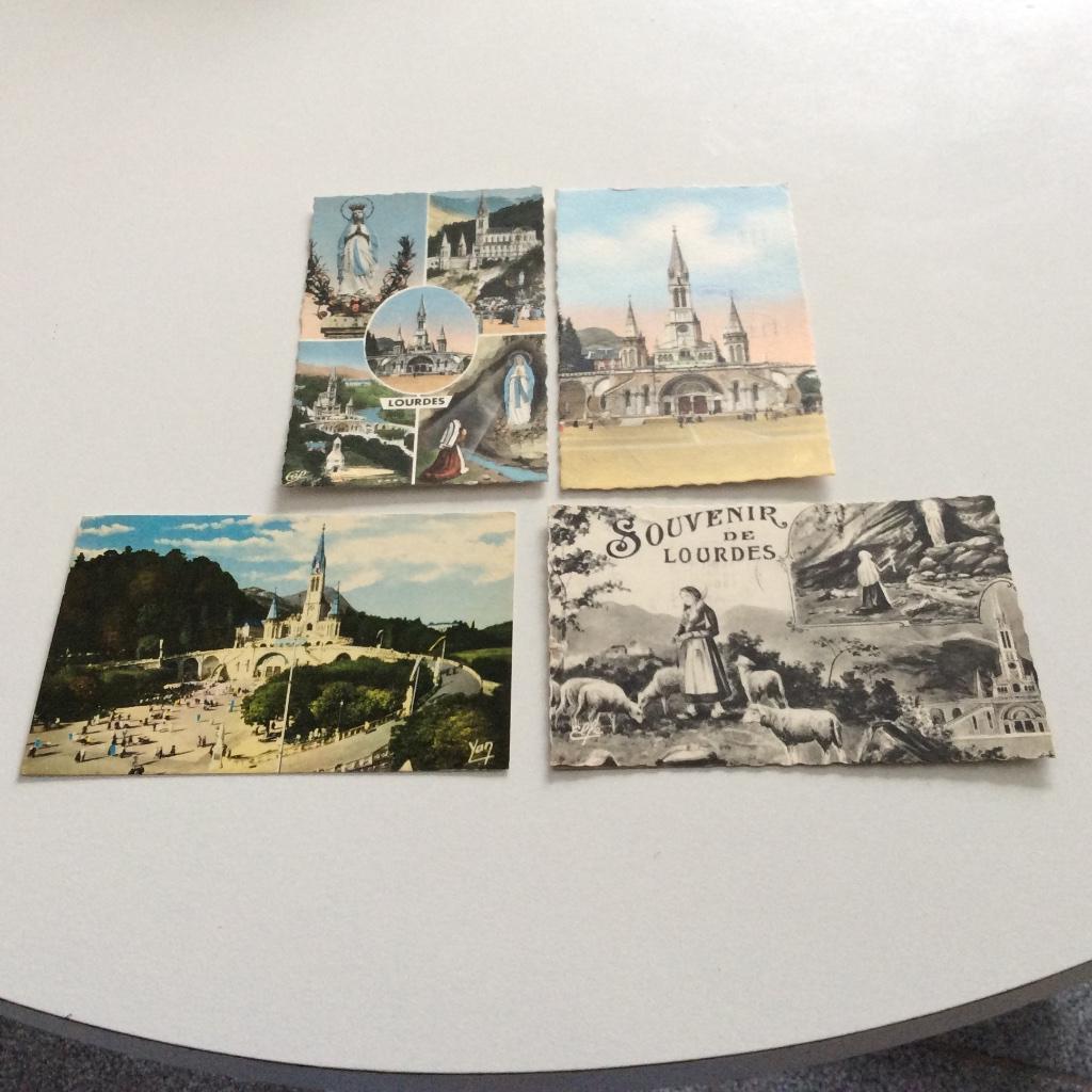 4 oude postkaarten Lourdes, Verzamelen, Ophalen, Frankrijk