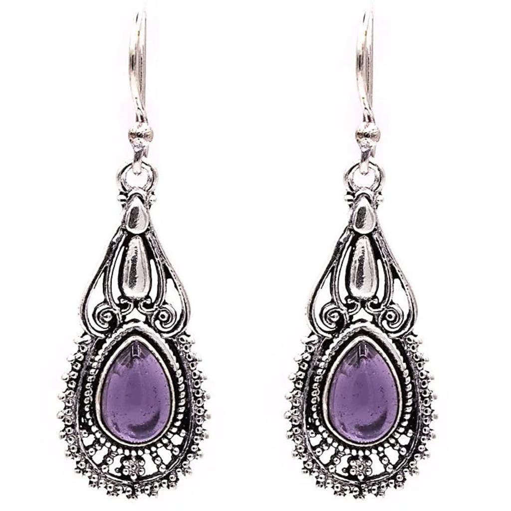 oorbellen bohemian amethist, Handtassen en Accessoires, Edelstenen, Ophalen of Verzenden, Nieuw