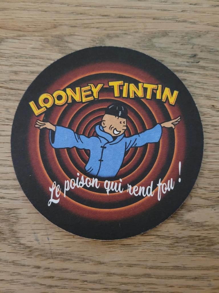TINTIN rare sous bock Lotus Bleu, Enlèvement ou Envoi