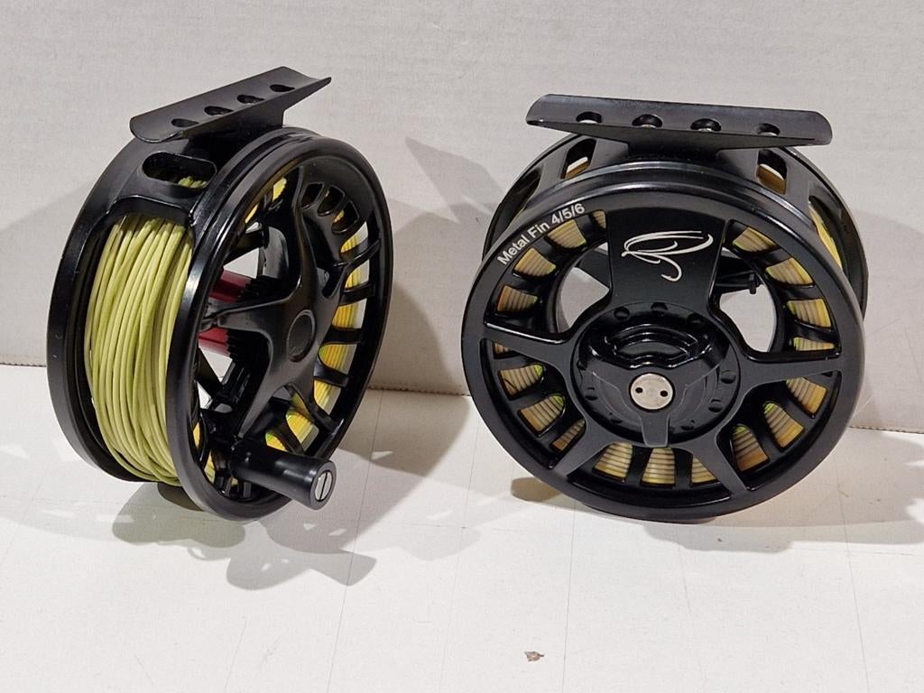 Traun river Metal finn 4/5/6 reel in nieuwstaat met lijn en, Watersport en Boten, Ophalen of Verzenden, Zo goed als nieuw