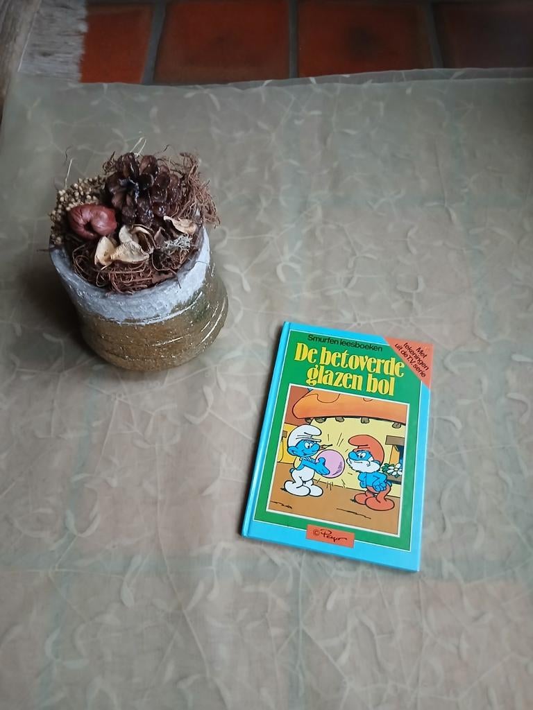 Smurfen leesboek - de betoverde glazen bol (vintage), Verzamelen, Ophalen of Verzenden