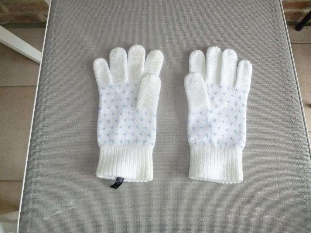 Paar witte handschoenen maat L voor kinderen, Kinderen en Baby's, Ophalen, Zo goed als nieuw, Meisje, Handschoenen