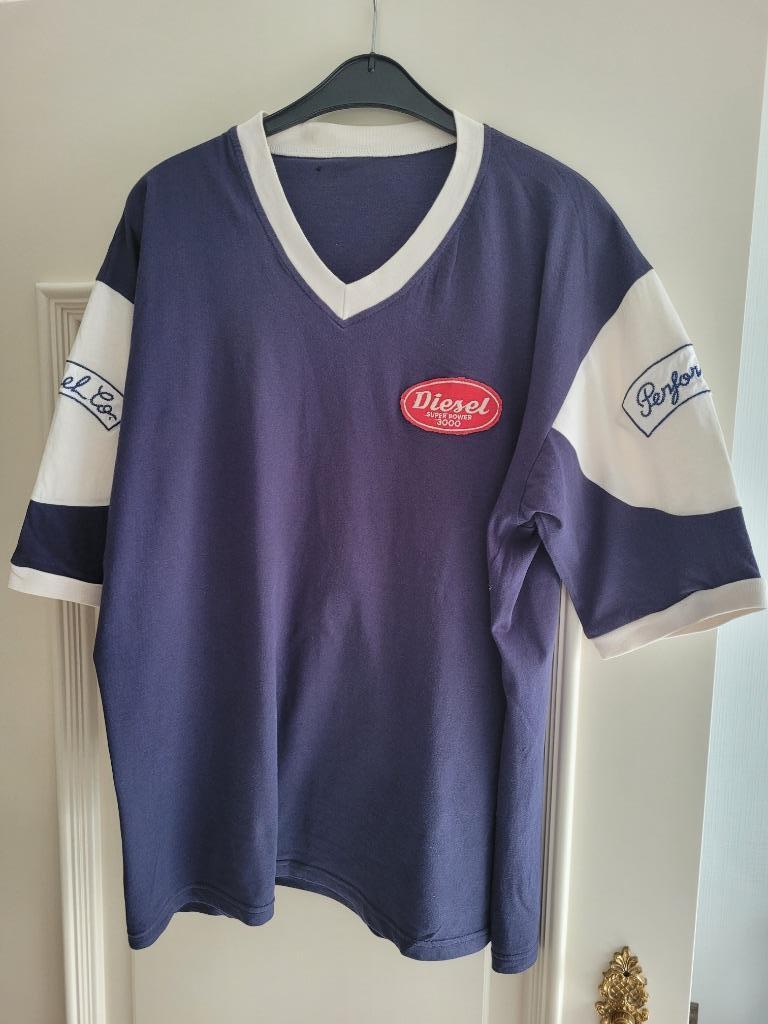 Vintage T-shirt, Kleding | Heren, T-shirts, Diesel, Blauw, Maat 56/58 (XL), Ophalen of Verzenden