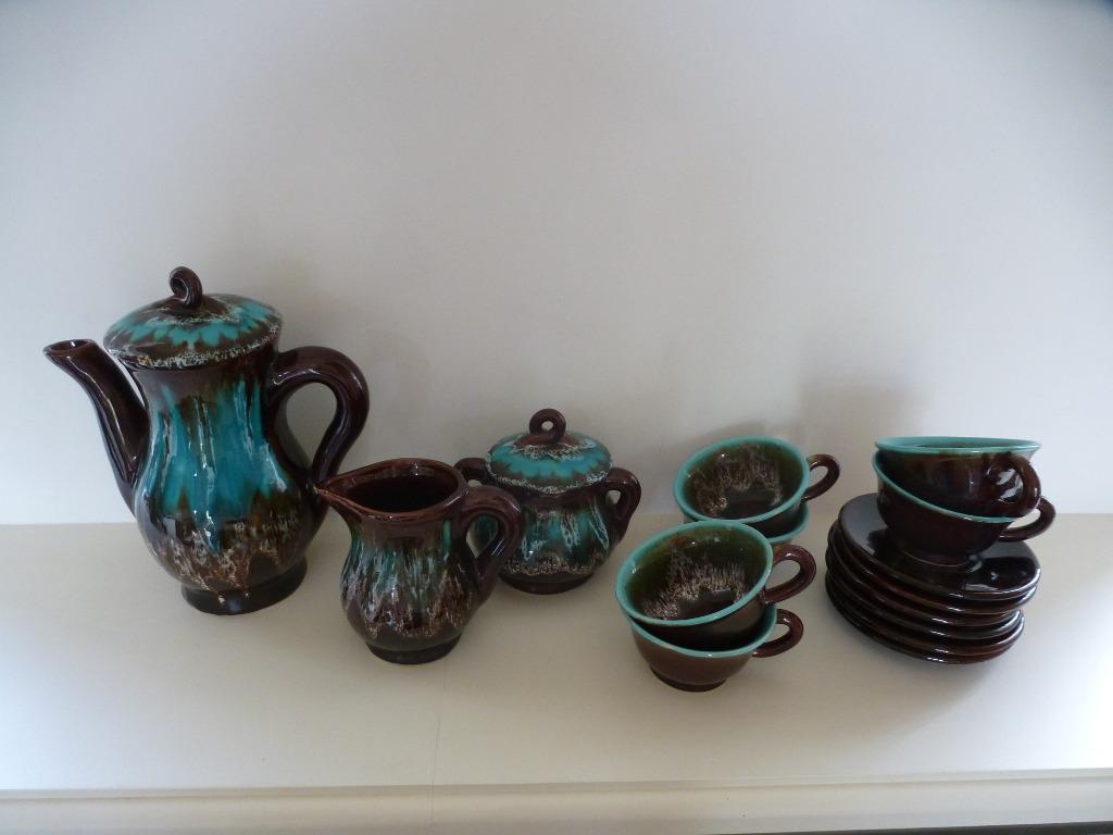 SERVICE À CAFÉ RÉTRO en faïence émaillée, Service complet, Enlèvement ou Envoi, Poterie, Comme neuf