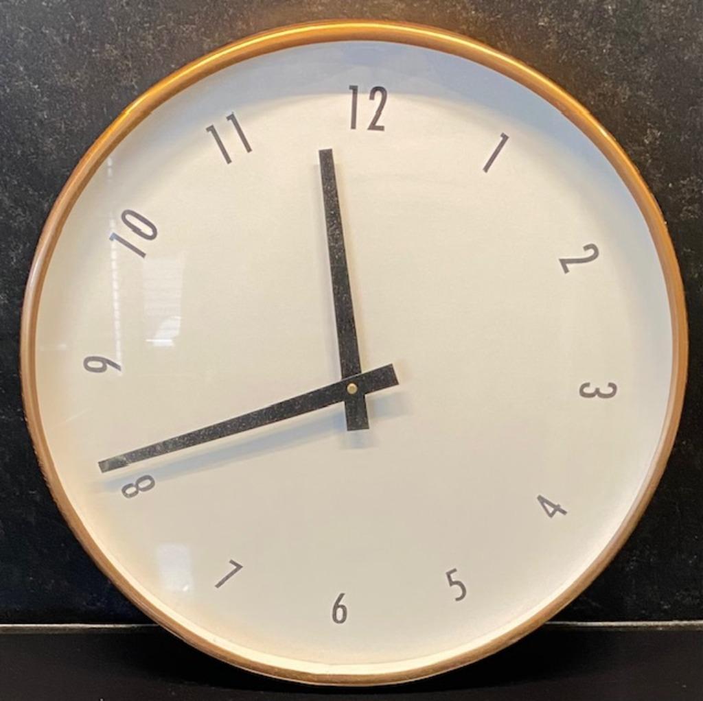Wandklok – roestkleurig - Ø 36 cm, Ophalen of Verzenden, Zo goed als nieuw, Wandklok