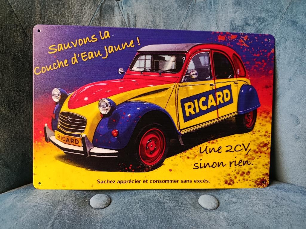 Plaque métal Ricard neuve 20x30cm, Envoi, Neuf, Panneau publicitaire