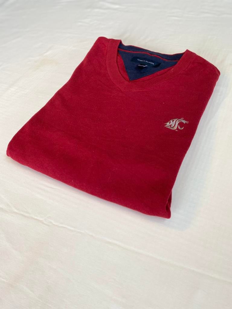 Pull Tommy Hilfiger, Enlèvement ou Envoi, Comme neuf, Taille 56/58 (XL), Rouge