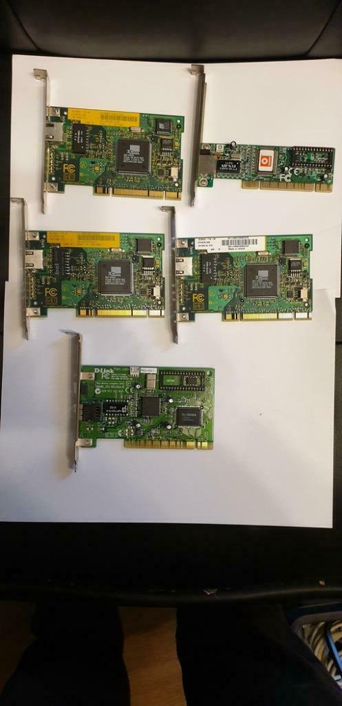 Lot de 5 cartes réseaux., Informatique & Logiciels, Commutateurs réseau, Utilisé, Enlèvement ou Envoi
