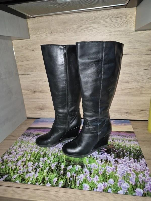 Lederen laarzen met brede kuit Hoh Walkers maat 39 Nieuw, Kleding | Dames, Hoge laarzen, Zwart, Nieuw, Ophalen of Verzenden