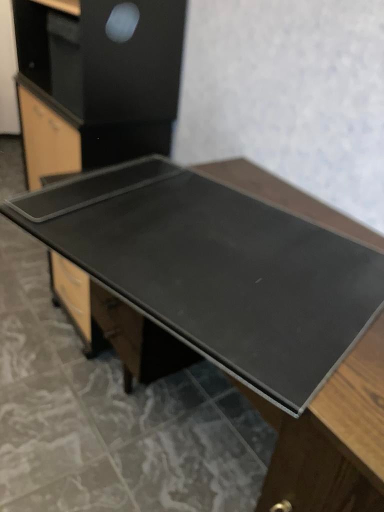 Vaderdag Tip! Leeslamp en lederen tafel beschermer als set, Ophalen, Zo goed als nieuw