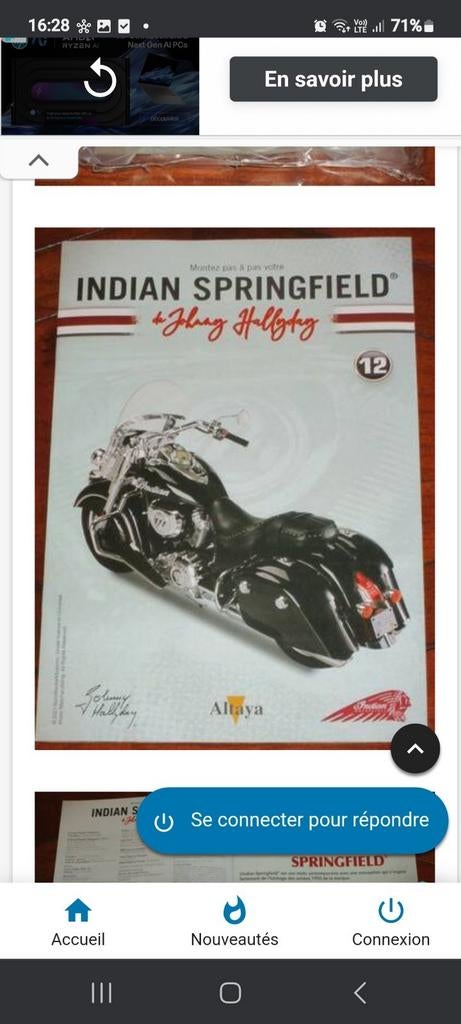 Indian springfield altaya n12, Hobby & Loisirs créatifs, Enlèvement ou Envoi, Comme neuf