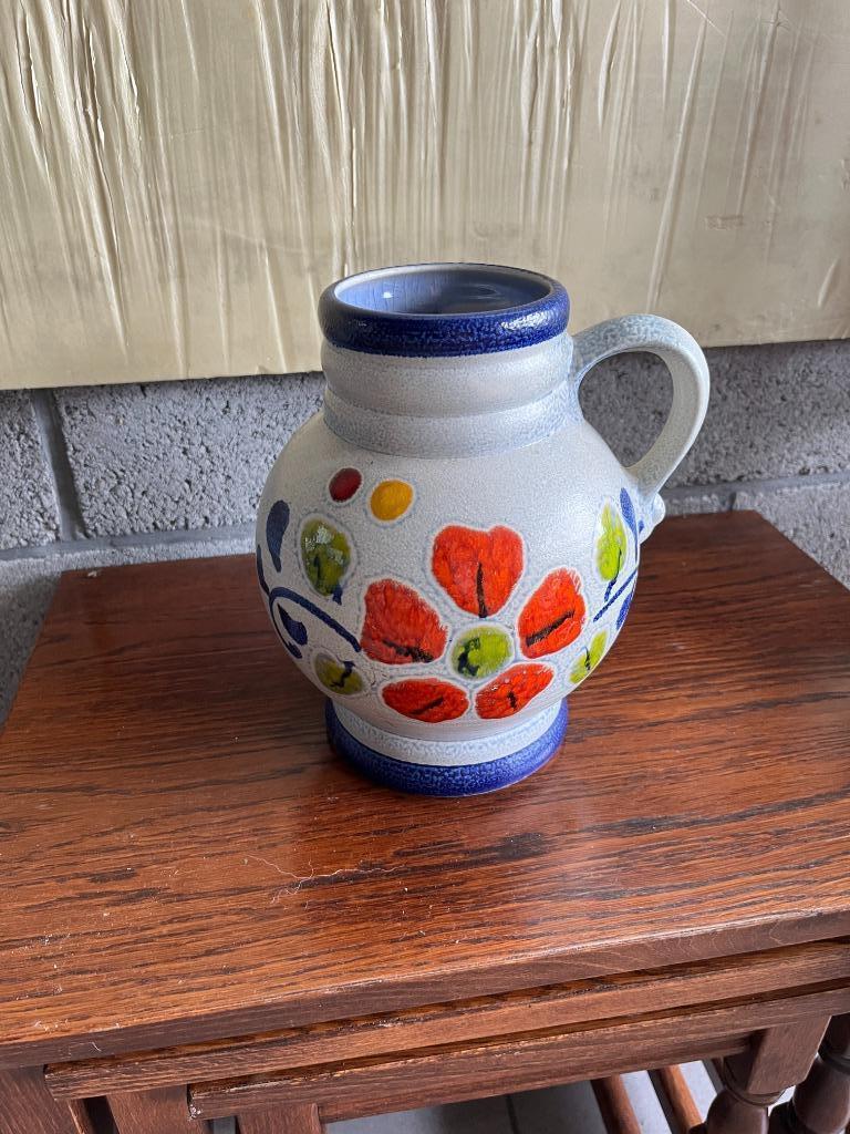 West-Germany kruik 384/21 – handbeschilderd – retro keramiek, Ophalen