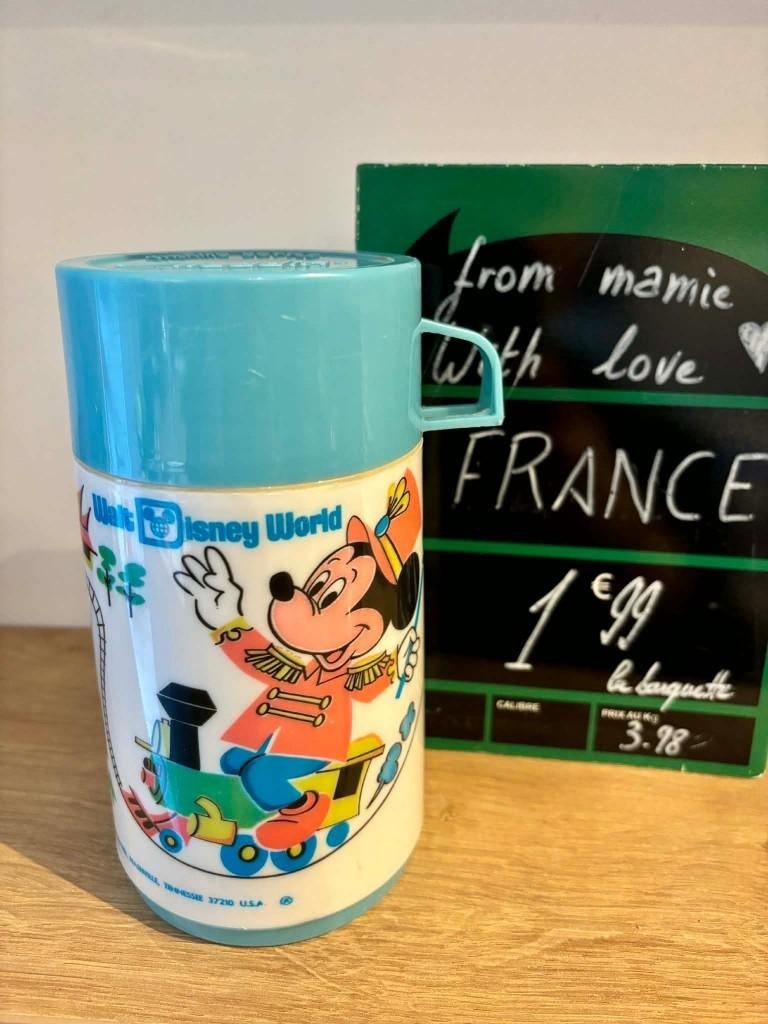 Thermos Aladdin vintage années 70 mickey walt disney world t, Enlèvement ou Envoi, Mickey Mouse, Comme neuf, Autres types