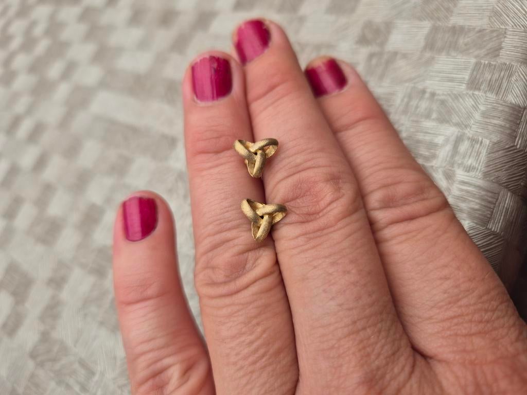 Vintage vergulde zilveren oorbellen 925 gestempeld, Handtassen en Accessoires, Antieke sieraden, Ophalen of Verzenden, Oorbellen