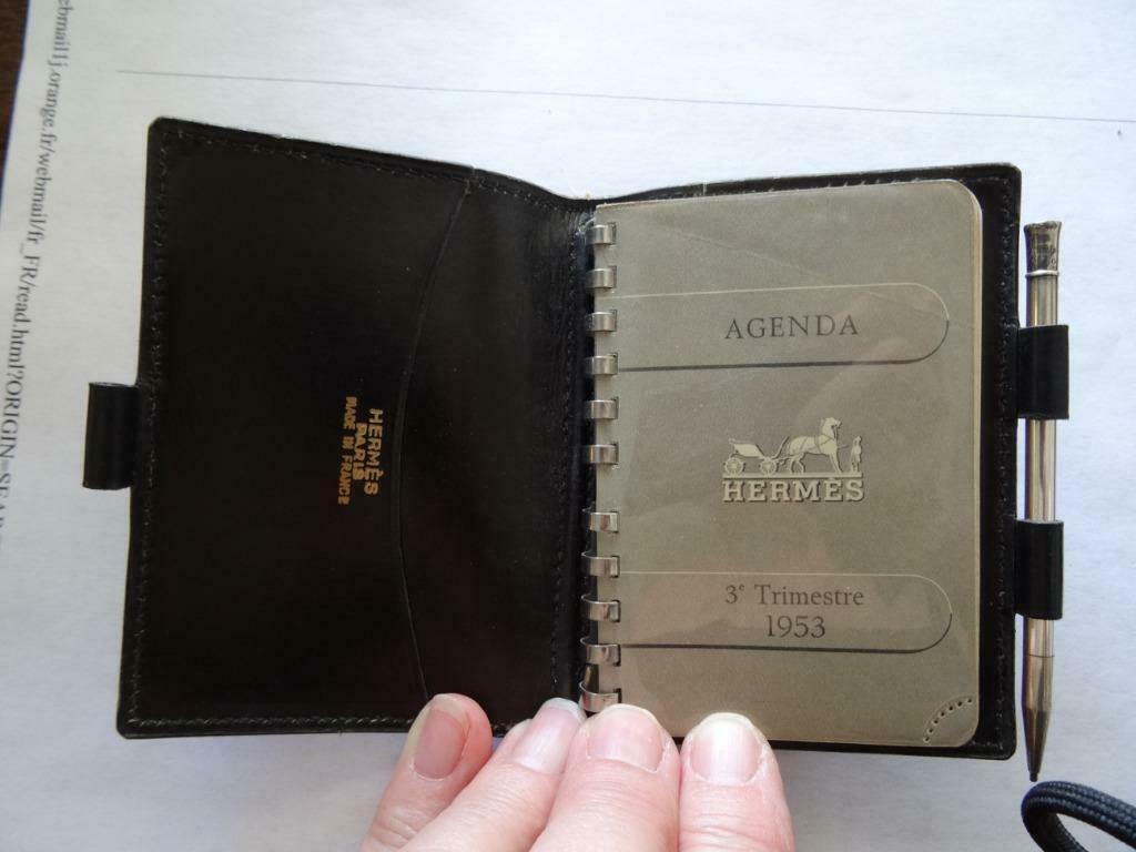 Agenda HERMES 1953 avec porte mine en argent, Collections, Enlèvement ou Envoi