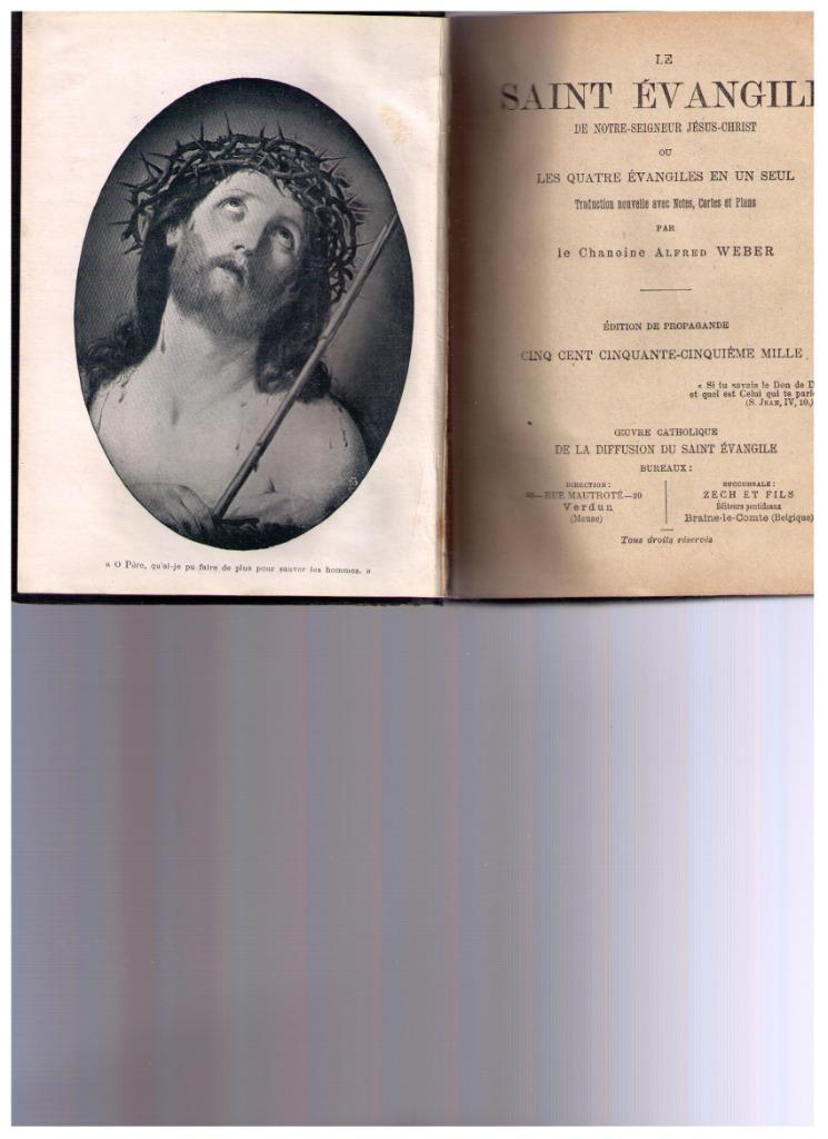 Les quatre évangiles en un seul -1907, Imprim. Zech et fils, Ophalen of Verzenden, Gelezen, Christendom | Katholiek
