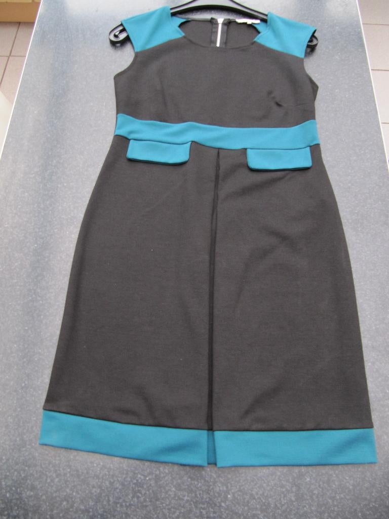 jurk, overgooier Anna Field zwart + turkoois medium, Kleding | Dames, Jurken, Maat 38/40 (M), Anna Field, Zwart, Nieuw