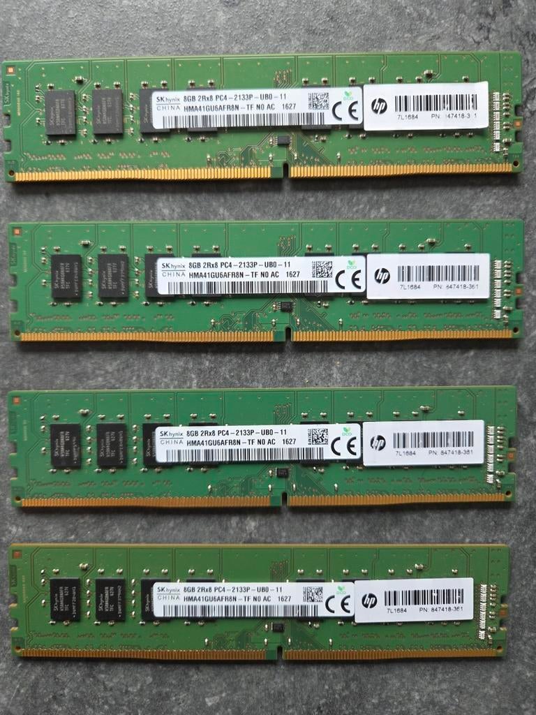32Gb (4x8Gb) Sk Hynix DDR4 RAM. Pc4 2133p, Ophalen, Gebruikt, 32 GB, DDR4