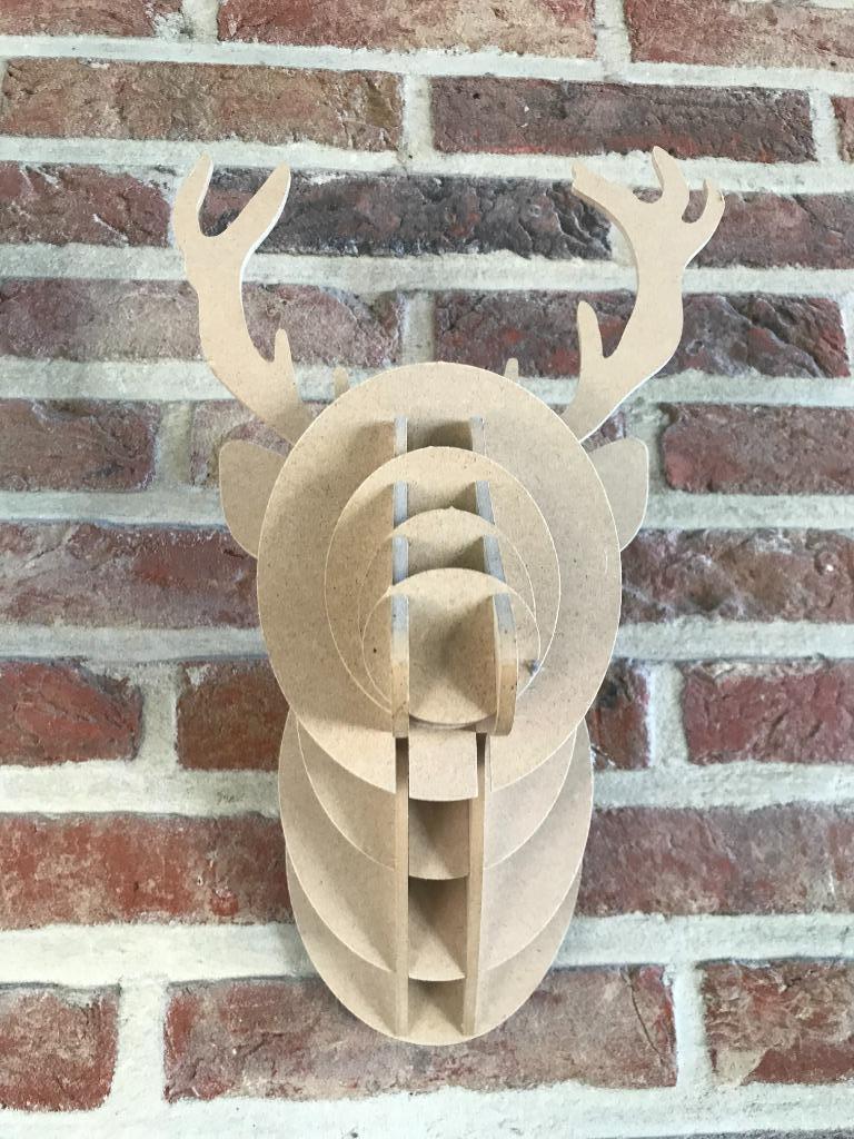 hertenkop MDF bouwpakket, Enlèvement, Utilisé