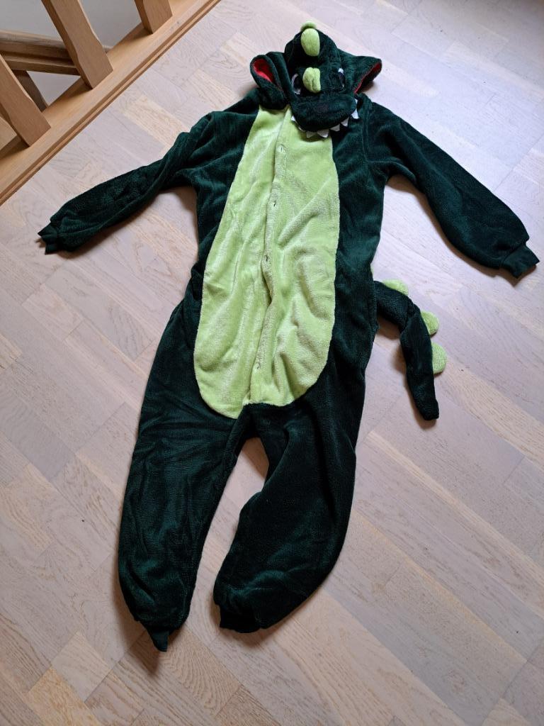 Verkleedpak onesie draak dino krokodil, Kinderen en Baby's, Ophalen of Verzenden, Gebruikt, 110 t/m 116, Jongen of Meisje
