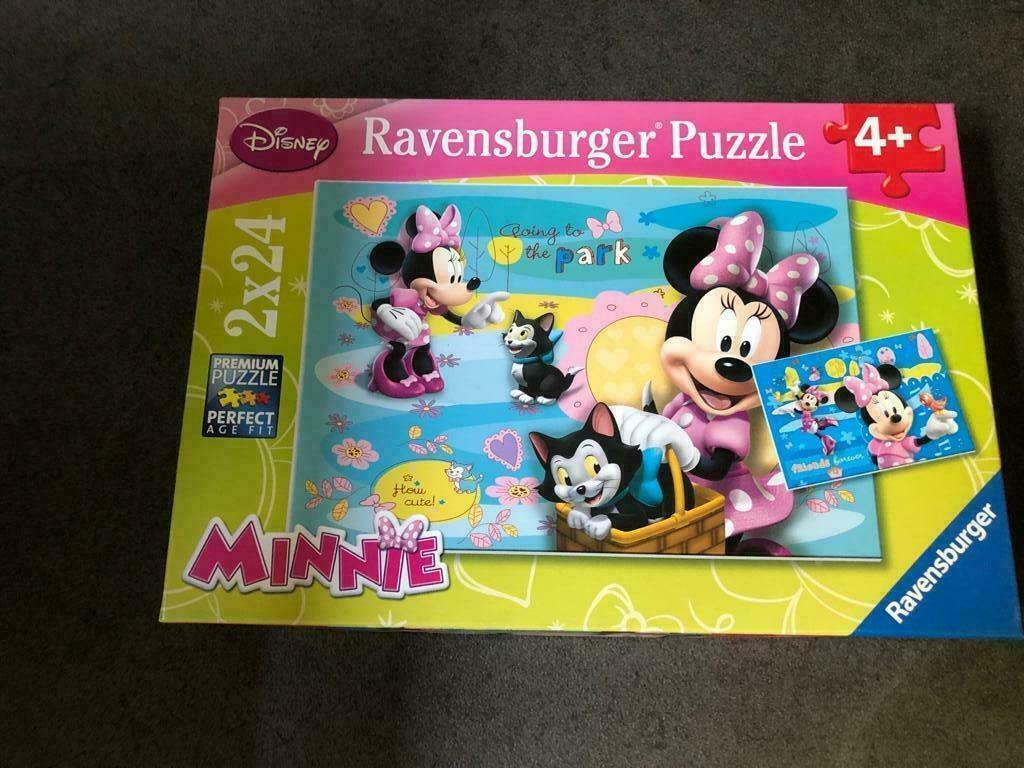 PUZZELS  (2 stuks)  2 x 24 stukken - DISNEY  "minnie", Ophalen of Verzenden, 10 tot 50 stukjes, Gebruikt, 2 tot 4 jaar