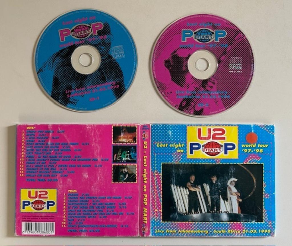 2CD U2 - LAST NIGHT ON POP MART - LIVE 21 MAART 1998, Ophalen of Verzenden, Gebruikt, Poprock