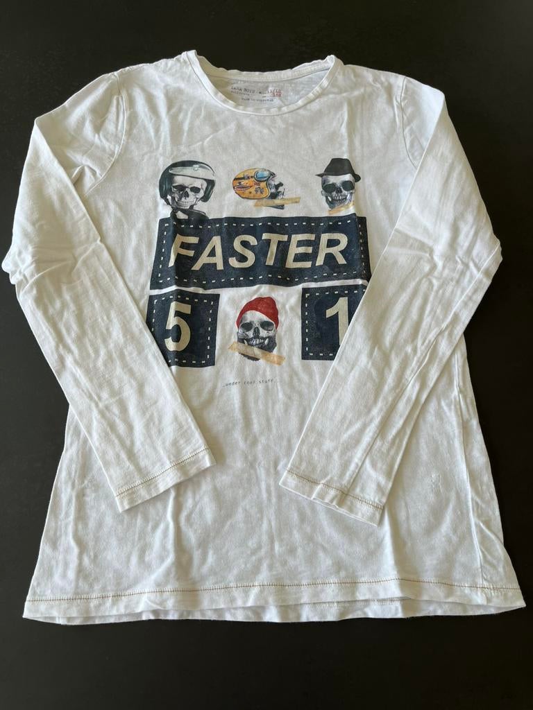 Zara witte longsleeve maat 152. Zeer goede staat., Kinderen en Baby's, Gebruikt, Ophalen of Verzenden, Zara, Shirt of Longsleeve
