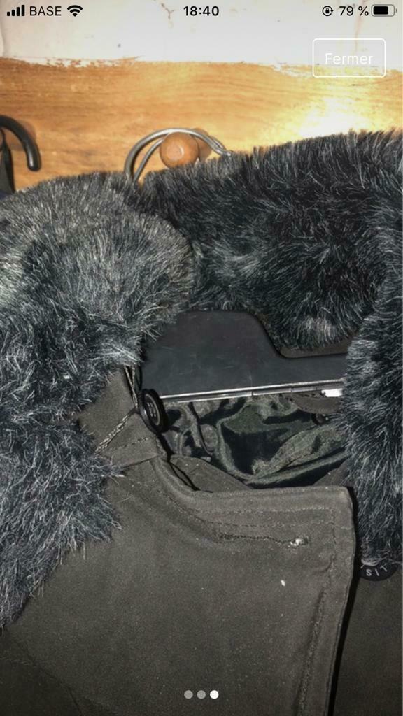 au manteau de qualité  noir pour hiver 12/14 ans, Zo goed als nieuw