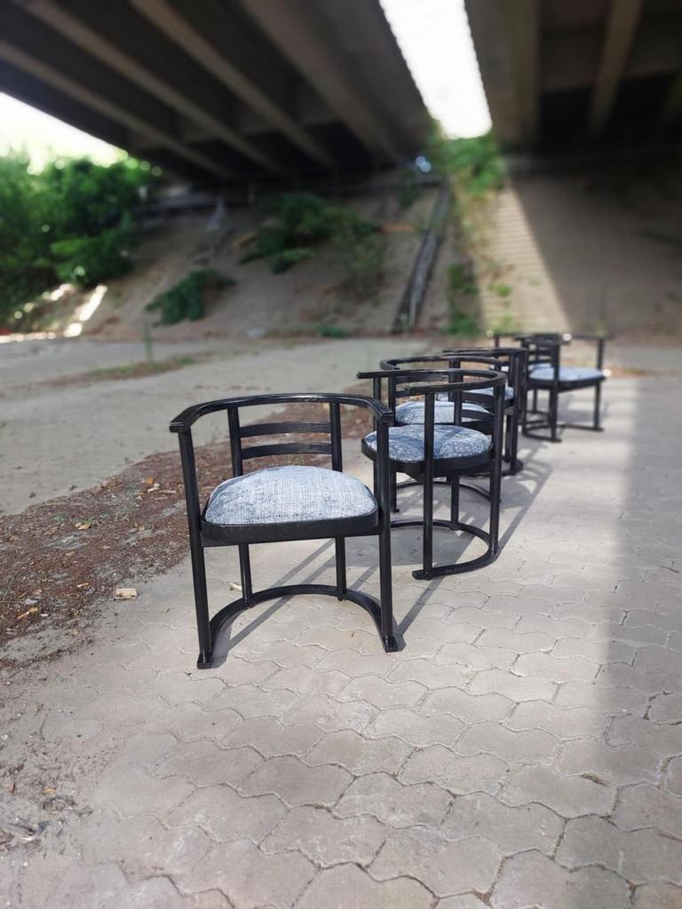 6 John R.Eckel Jr stoelen - Denemarken - 1960, Ophalen, Gebruikt, Bauhaus, Zwart