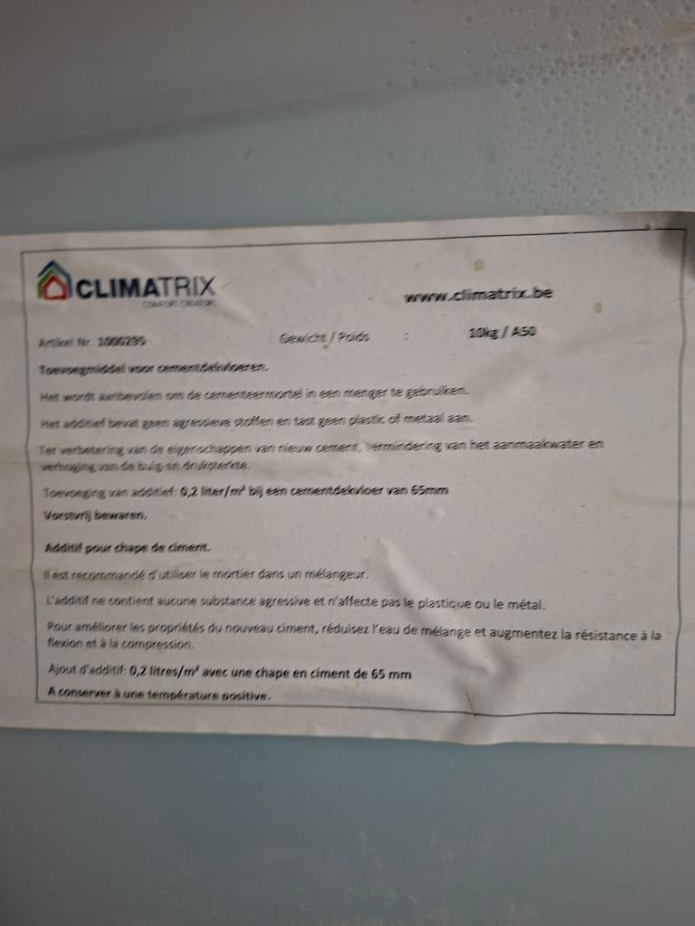 Toevoegmiddel chape, Doe-het-zelf en Bouw, Ophalen